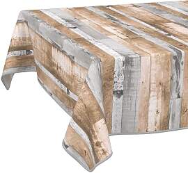 Wachstuch Tischdecke Holzoptik Braun Grau