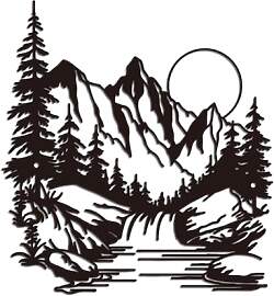 WADORN Seen Und Berge Wanddekoration Aus Metall,
