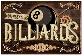 WADORN Vintage Billard Metall Blechschild Bier