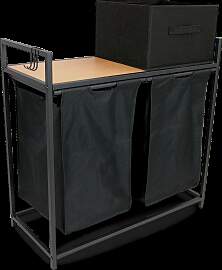 Wäschekorb 2 Fächer 92 Liter ausziehbar mit