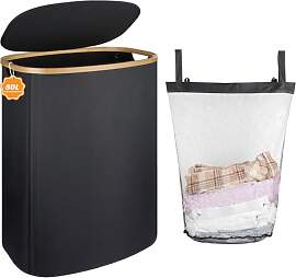 Wäschekorb 80L – Schmaler Wäschesammler aus