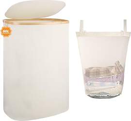 Wäschekorb 80L – Schmaler Wäschesammler aus