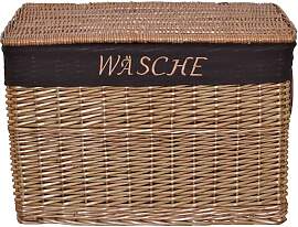 Wäschekorb aus Weidengeflecht Stoffeinsatz