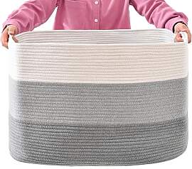 Wäschekorb geflochten aus Baumwolle