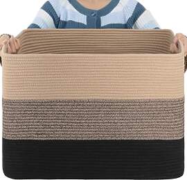 Wäschekorb geflochten aus Baumwolle