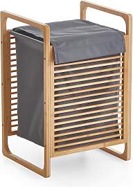 Wäschekorb Grau/Eiche