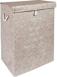 Wäschekorb mit Deckel aus Filz Beige – Großer