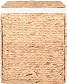 Wäschekorb mit. Deckel aus Wasserhyazinthe,