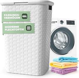 Wäschekorb mit Deckel Rattan - Wäschebox in