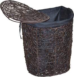Wäschekorb MY HOME, braun, B:49cm H:62cm T:40cm,