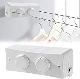 Wäscheleine Ausziehbar Wand, 5,1 m Edelstahl