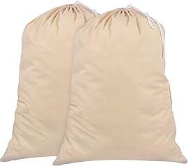Wäschesack 2er-Set - 71 x 91 cm, 100% Baumwolle,
