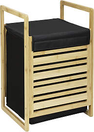 Wäschetruhe WENKO "Ecori", schwarz