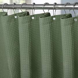 Waffel Duschvorhang mit Metall Duschvorhangringe