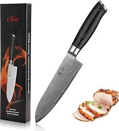Wakoli Mikata Damastmesser Santoku 17 cm Klinge I
