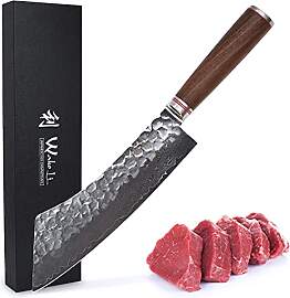 Wakoli Nussbaum Damastmesser Blockmesser Hakata
