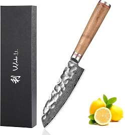Wakoli Nussbaum Santoku Messer aus echtem