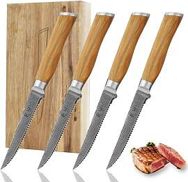 Wakoli Olive HS 4-teiliges Steakmesser Set