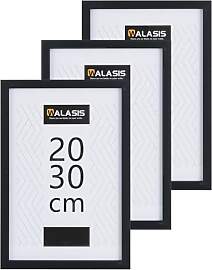 Walasis Bilderrahmen 20x30 Schwarz Rahmen: 3er Set 