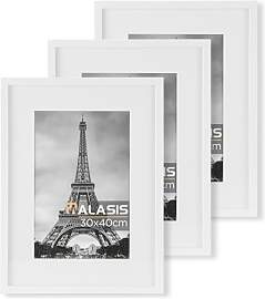 Walasis Bilderrahmen 30x40 Weiß Rahmen: 3er Set