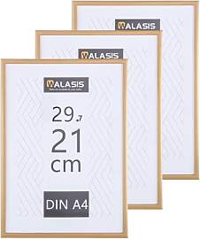 Walasis Bilderrahmen A4 Gold Rahmen: 3er Set