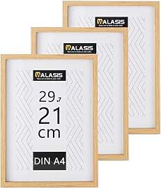 Walasis Bilderrahmen A4 Holz Rahmen: 3er Set