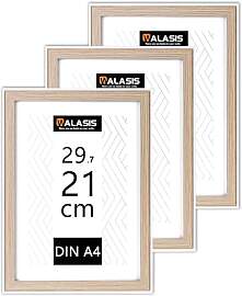 Walasis Bilderrahmen A4 Holz Rahmen: 3er Set