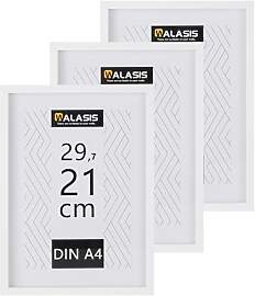 Walasis Bilderrahmen A4 Weiß Rahmen: 3er Set