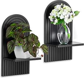 Walasis Wandregal Holz Schwarz Wanddeko: Boho Wand 