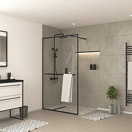 Walk-in-Dusche MARWELL "Black Frame