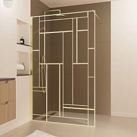 Walk-in-Dusche MARWELL "Gallery", gold