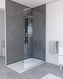 Walk-in-Dusche MARWELL "PLANO", silber,