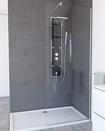 Walk-in-Dusche MARWELL "PLANO", silber,