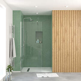 Walk-in-Dusche MARWELL, silber, B:100cm H:195cm