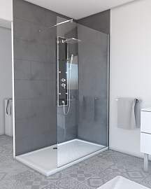 Walk-in-Dusche MARWELL, silber, B:120cm H:200cm