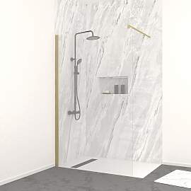 Walk-in-Dusche MARWELL "Spezia", gold,