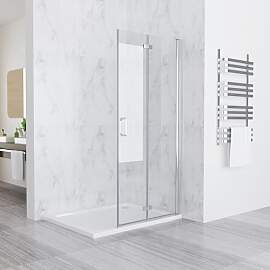 Walk in Duschwand für Dusche 120 x 197 cm Faltbar 