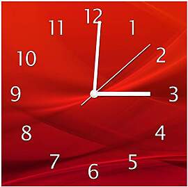 Wallario Design-Wanduhr Abstrakte rotes Muster -