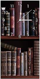 Wallario Design-Wanduhr Bücherregal mit Alten