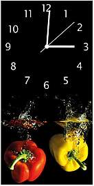 Wallario Design-Wanduhr Bunte Küche Paprika in