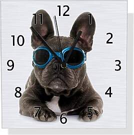 Wallario Design Wanduhr Cooler Hund mit