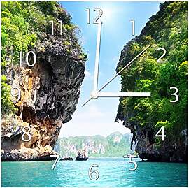 Wallario Design-Wanduhr Felsenschlucht am Meer in