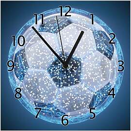 Wallario Design-Wanduhr Fußball digital -