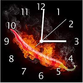 Wallario Design-Wanduhr Heiße, brennende