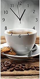 Wallario Design-Wanduhr Heiße Tasse Kaffee mit