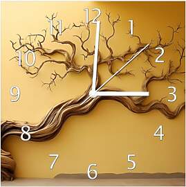 Wallario Design-Wanduhr Lebensbaum Skulptur aus