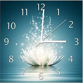 Wallario Design-Wanduhr Lotosblüte auf Wasser aus 