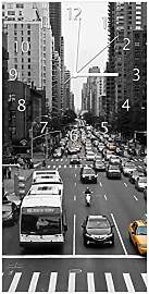 Wallario Design-Wanduhr New York Yellow Taxi I aus 
