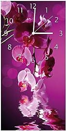 Wallario Design-Wanduhr Rosafarbene Orchidee