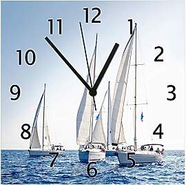 Wallario Design-Wanduhr Segelschiff auf dem Meer